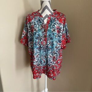 Camisa - Short Sleeve Top - Shirt - Blouse - Size: 2X